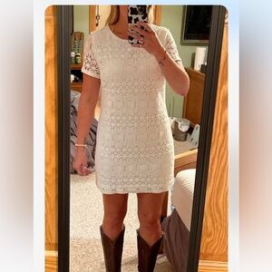 Lulu’s Love You For Eternity White Lace Shift Dress